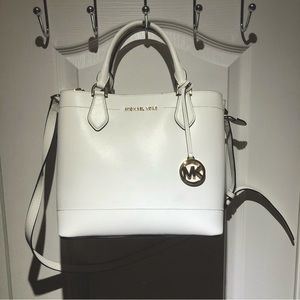 Michael Kors leather satchel white